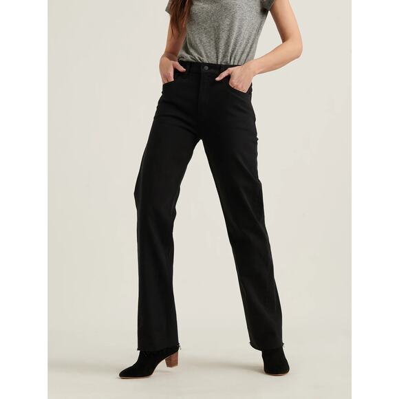Lucky Brand Women's High Rise Relaxed Stove Pipe Jean Straight Leg Black | 6 - Picture 1 of 8